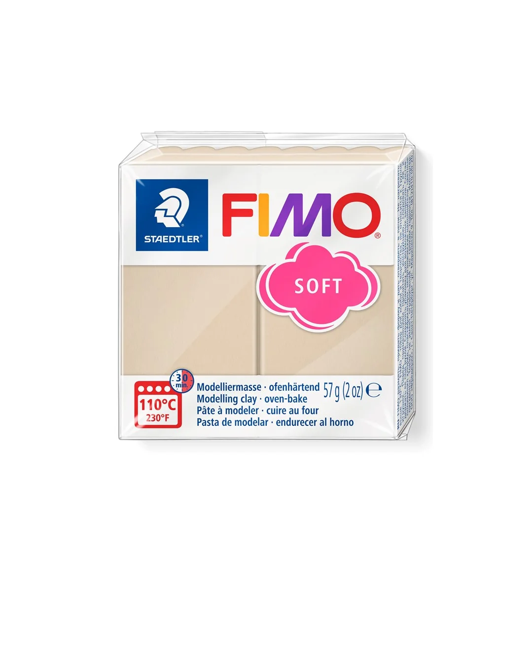 FIMO Soft Serie Polymer Clay, Sahara, Nr. 70, 57g 2oz, Oven-hardening  Polymer Modeling Clay, Basic Fimo Soft Colors by STAEDTLER 