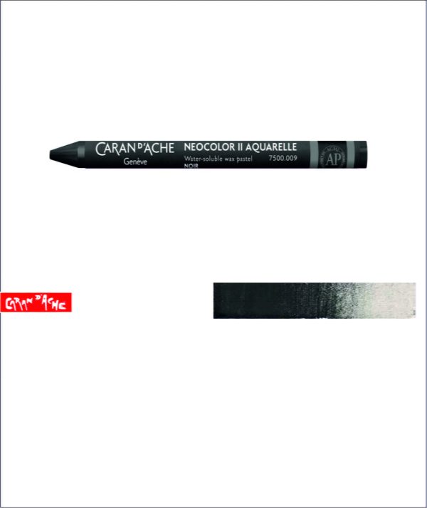 009 Black Neocolor II Caran d Ache vokspastel vokskridt akvarelkridt hobbyforretning krealaden