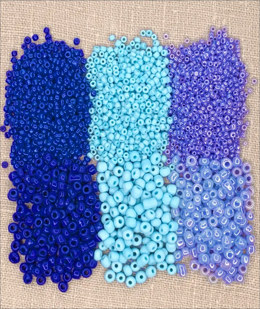 Lyse til mørke blå seed beads