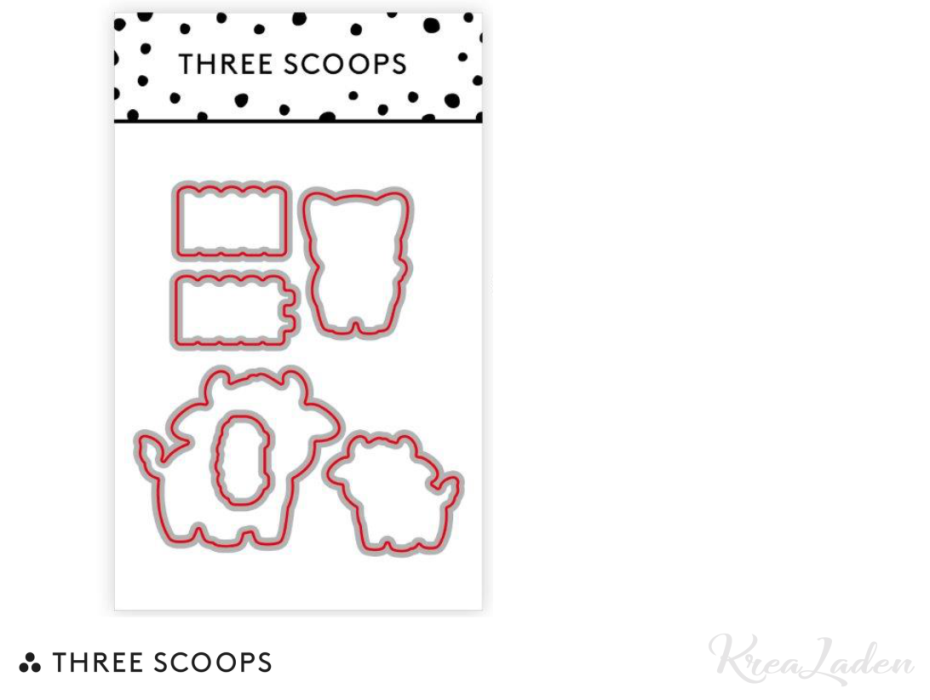 Stempel-dies til Ko og Gris fra Three Scoops. TSCD0385